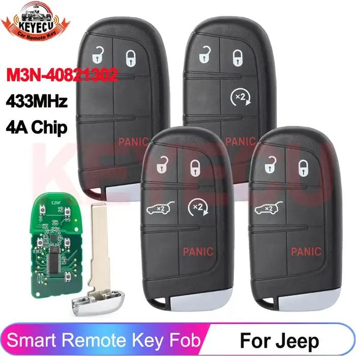 KEYECU M3N- 40821302 68250335 AB pour JEEP boussole Renegade 2017 2018 2019 2020 2021 2022 clé intel