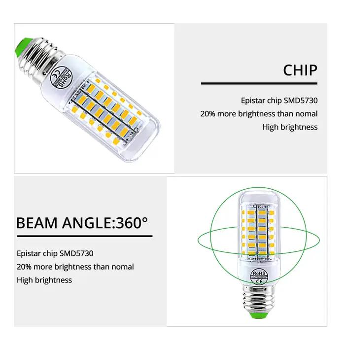 Ampoule LED épis de maïs AC 220V E14 E27 24 36 56 72 LED 5730SMD Lampada LED lustre domestique proje