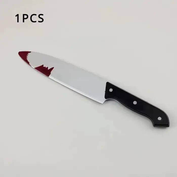 Couteau sanglant 30 cm – Arme réaliste en plastique pour Halloween – Lame d'horreur – Accessoire de
