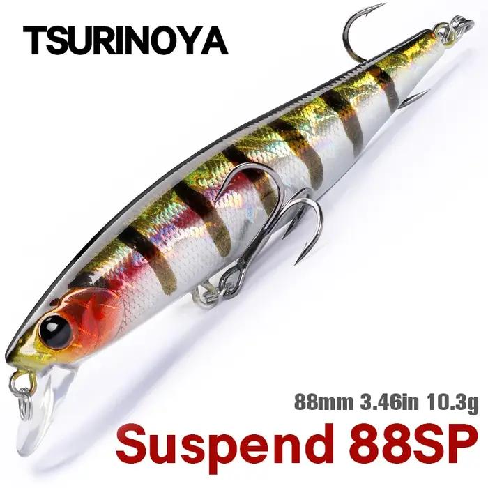 TSURINOYA 88mm 10.3g 88SP vairon suspendu DW76 longue coulée leurre de pêche brochet bar Jerkbait at