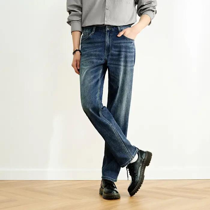 Jean Homme Semir Stretch 2026 Rétro Délavé Coupe Droite Urbain Décontracté Quotidien Doux Confortable Tendance