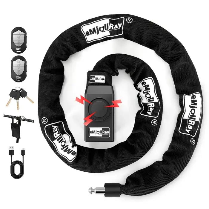 Antivol à chaîne avec télécommande sans fil et alarme pour trottinette électrique Ninebot Max G30 G2