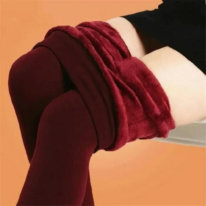 Leggings slim doublés moelleux pour femmes, collants thermiques chauds, pantalons optiques, hiver