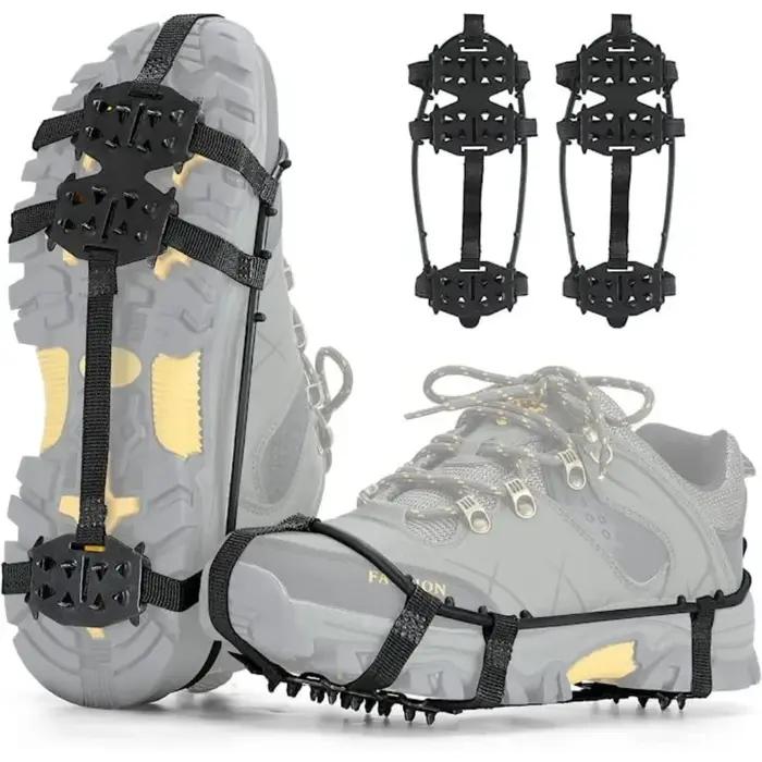 Crampons à neige et glace 24 dents antidérapants pour chaussures de randonnée et d'escalade hivernale occasionnelle sécurité漫步到这,可以看到生成的HTML内容描述了一款适合冬季户外活动的防滑鞋钉。内容强调了这款产品的安全性和便利性,并提供了使用场景和维护建议。最后给出一个SEO优化的产品标题。由于原文要求不包含价格、产地等信息,所以这里也严格遵循了这一要求。