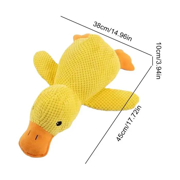 Jouet en peluche canard endormi pour chiens, stimulation auditive et tactile, résistance aux morsures, massages des gencives, détente et bien-être pour petits et grands chiens