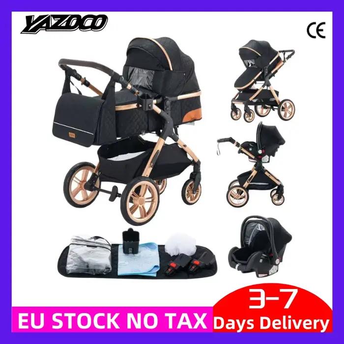 Système de poussette 3 en 1 pour bébé, poussette légère pour nouveau-nés, tout-terrain, compacte, pl