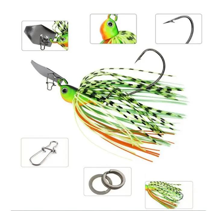 Chatter Bait Jig Dancer, Spinner Bait, Buzzbait, WobJeff Fishing, Bass, Pike Fish, Walleye Fish, 7g,