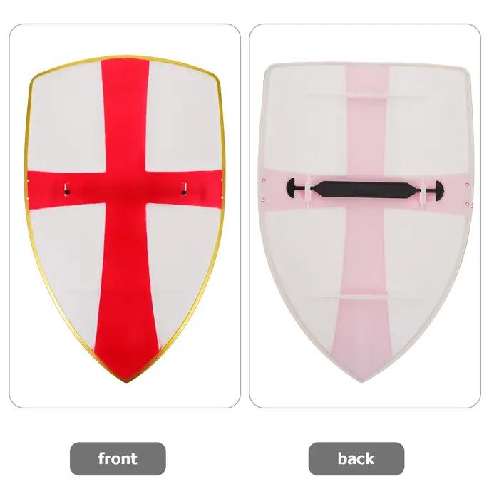 Bouclier en plastique rouge pour enfants jouets de chevaliers et soldats occasions spéciales jeux de rôle et cosplay