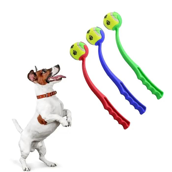 Jouet d'entraînement en plastique pour chiens bâton de lancer avec balle pour jeux de plein air occasions spéciales