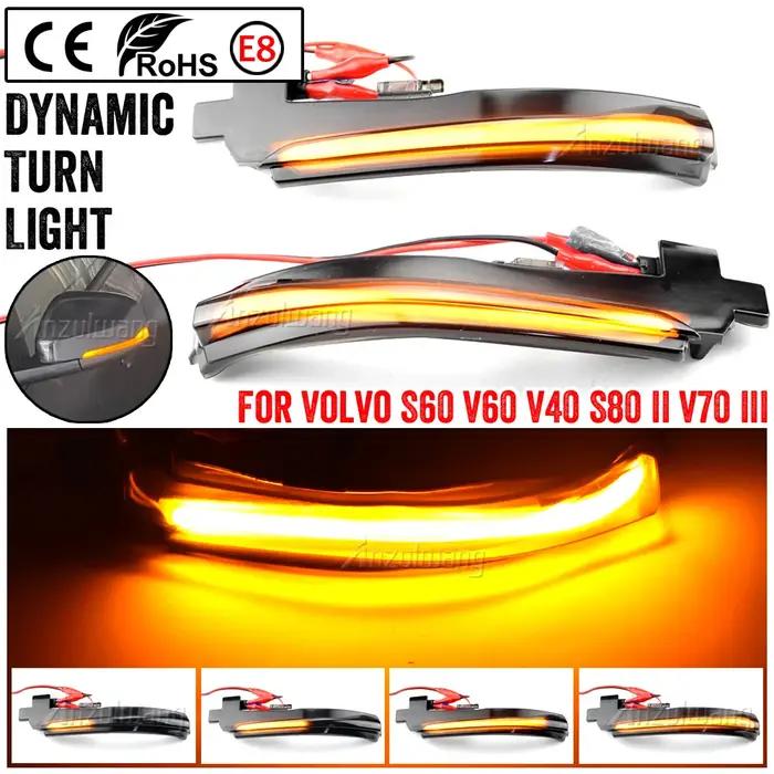 2X LED séquentiel dynamique rétroviseur latéral clignotant lampe pour Volvo S60 CC S60 II S80 II V40 CC 40 II V60 V60