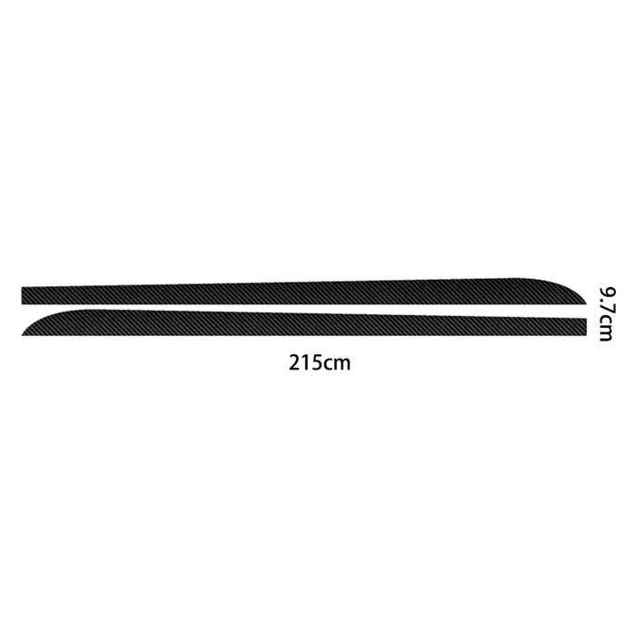 Autocollants de bande de seuil de jupe latérale de voiture, noir, fibre de carbone, décalcomanies de