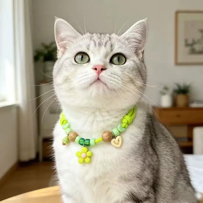 Collier anti-puces en bois de camphre naturel réglable