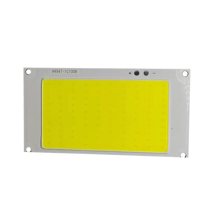 94*47mm Ultra lumineux 50W DC 3V 3.7V COB LED Source de lumière puce à bord blanc froid pour lampes
