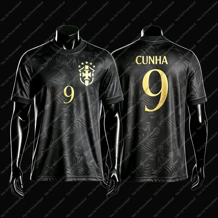 Maillots/T-shirts édition fan de l'équipe nationale du Brésil 2026 : Neymar # 10 Vinícius # 7—Hauts