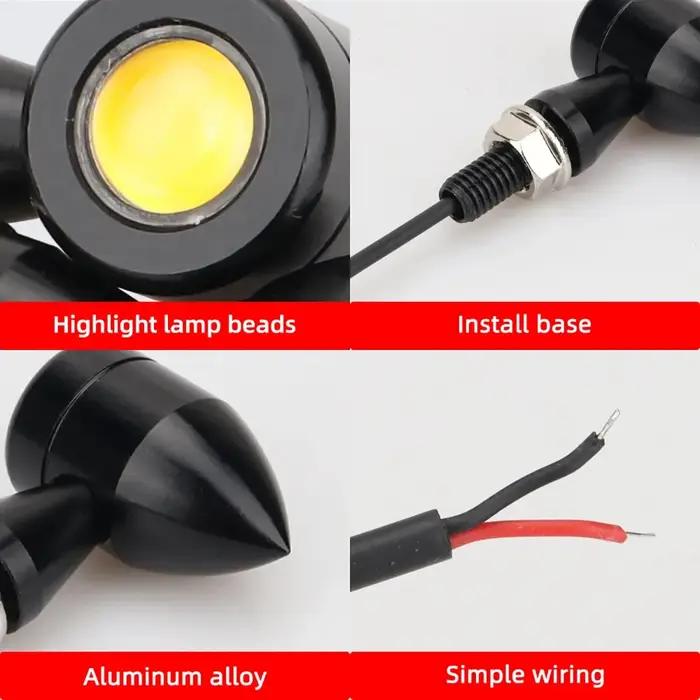 2 feux de plaque d'immatriculation LED Eagle Eye pour Moto, feu arrière jaune, accessoires de Moto,
