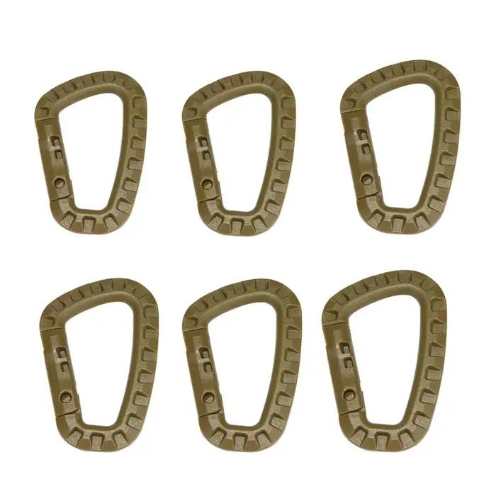 Mousquetons tactiques en plastique dur pour randonnée camping vélo pêche et activités outdoor multi-couleurs resistant à l'usure et facile à transporter