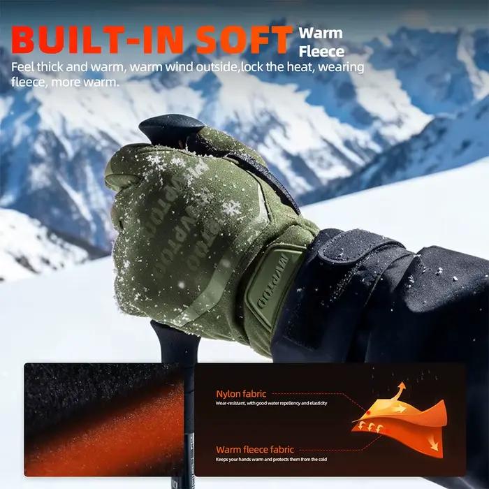 Gants de chasse hiver polaire thermiques écran tactile coupe-vent déperlant anti-dérapant randonnée ski