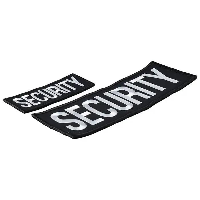 Lot de 2 patchs de sécurité, un petit et un grand patchs de lettres brodées, patchs de sécurité pour veste en verre