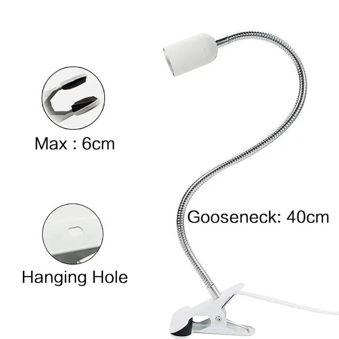 Support de lampe de bureau Flexible à 360 degrés, prise ue US, prise de Base de lumière E27, câble à