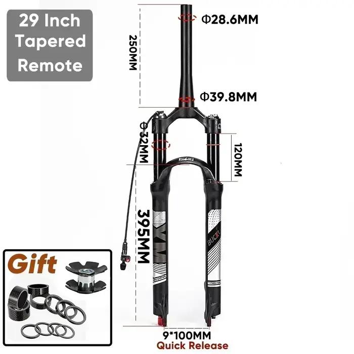 BUCKLOS VTT fourche pneumatique 9*100mm vélo Suspension