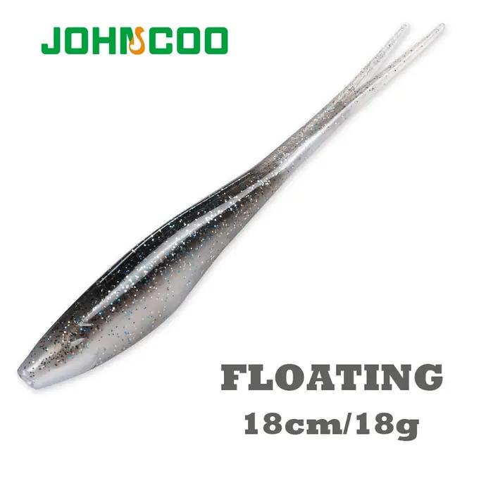 JOHNCOO 3 pièces flottant goutte tir appât souple leurre de pêche 180mm en forme de V queue fendue S