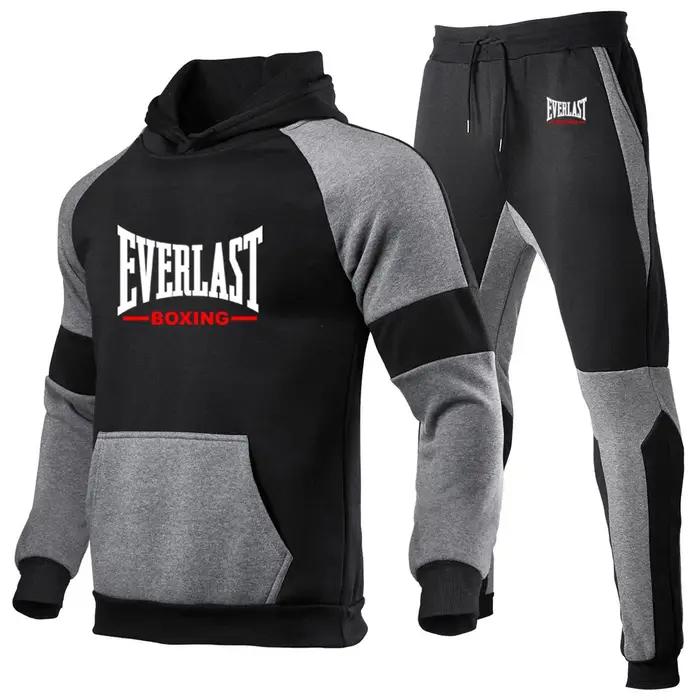 Everlast 2025 printemps automne hommes nouvelle haute qualité sweats à capuche couverture en coton + pantalons de survêt