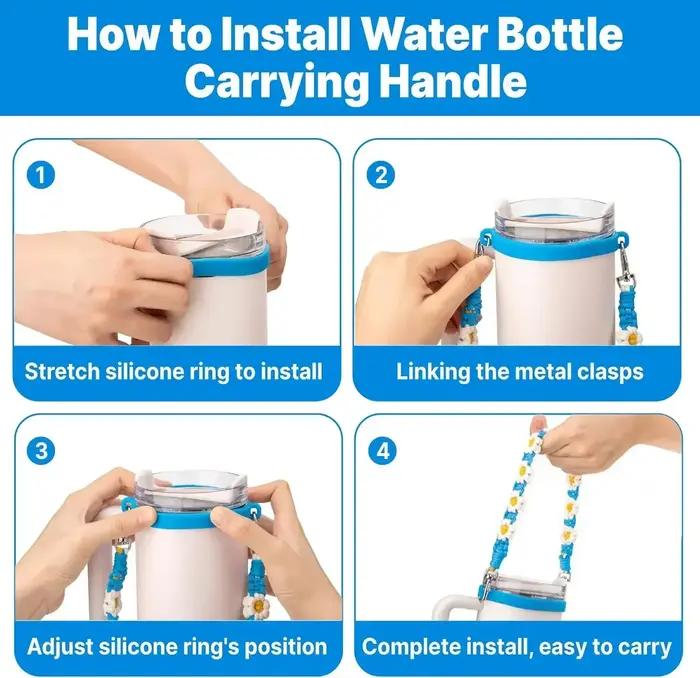 Poignée de bouteille d'eau avec sangle pour poignée de bouteille d'eau Owala s'adapte à la plupart d