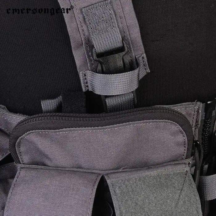 Harnais de poitrine tactique avant divisé avec porte chargeurs et pochettes pour pistolet modèle UW Gen V pour homme toutes saisons nylon modulaire adaptable activités plein air chasse airsoft
