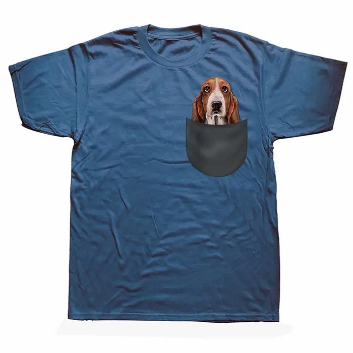 T-shirts amusants en coton 100% pour hommes et femmes, style décontracté, coupe ample, streetwear, motif chien Basset Hound