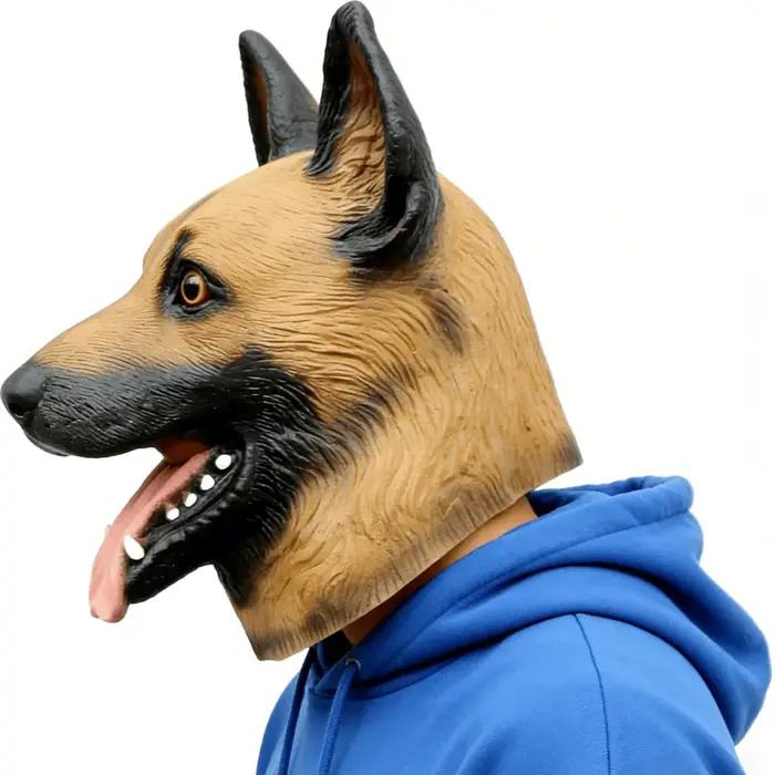 Masque de tête de chien, masque de Costume de chien de fête d'halloween, Costume de Cosplay pour adulte, masque de tête d'animal en Latex (canard allemand)
