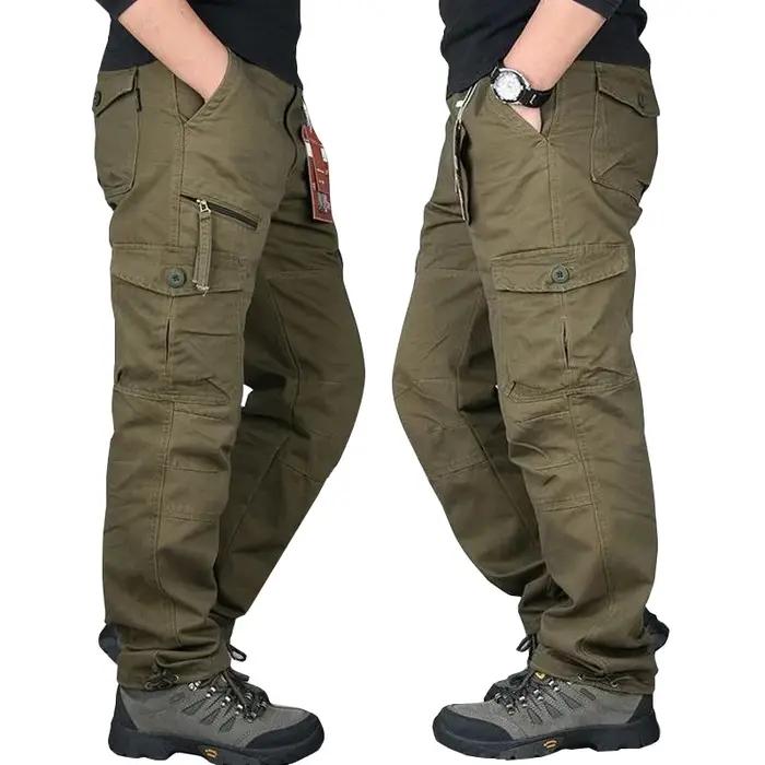 Pantalon cargo tactique camouflage pour chasse et randonnée en coton résistant homme