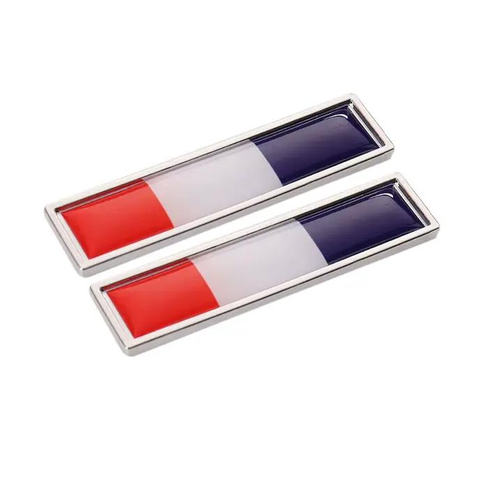 1 paire pays drapeau National France autocollants en métal chaud style de voiture moto accessoires Badge étiquette