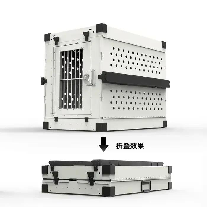 Caisse pour chien entièrement pliable robuste en alliage d'aluminium, caisse pour chien de taille mo