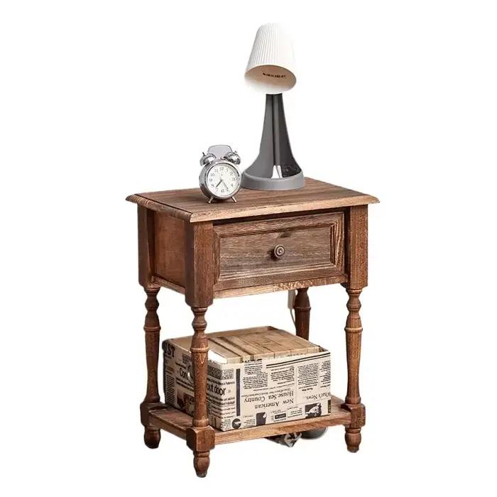 Armoire de chevet en bois massif rural américain, rangement de type MELType, armoire de salon, coutu