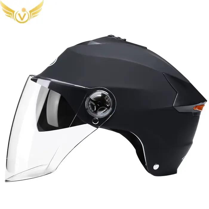 Casques de moto avec lumières Led, casque de cyclomoteur pour hommes et femmes, avec Double visière