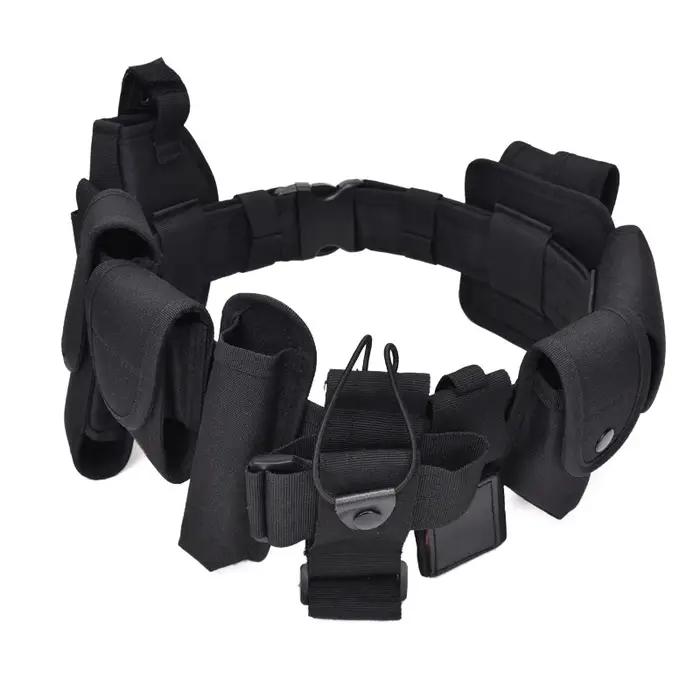 Kit ceinture tactique multifonction 10 en 1 avec étui pistolet et porte-lampe pour chasse et sécurité