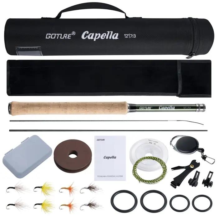 Goture – canne à pêche Tenkara ultralégère de 3.6m, accessoire en Fiber de carbone, avec ligne, leur