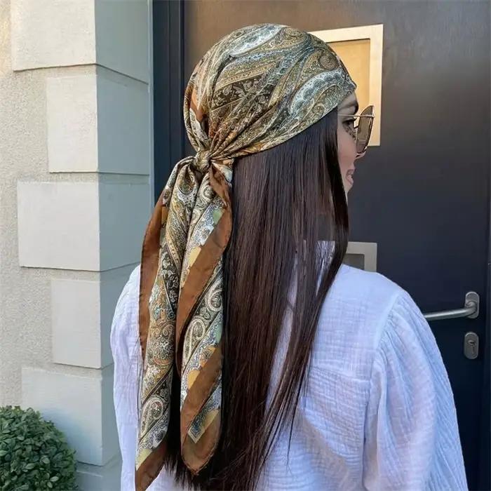 Foulard en satin de soie multifonctionnel pour femmes, style fashion, printemps et été, occassions décontractées et élégantes