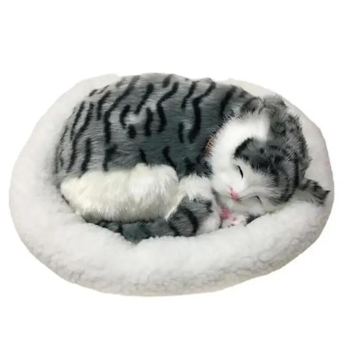 Chien en peluche respirant noir et blanc pour adultes et enfants, animaux électroniques réalistes po