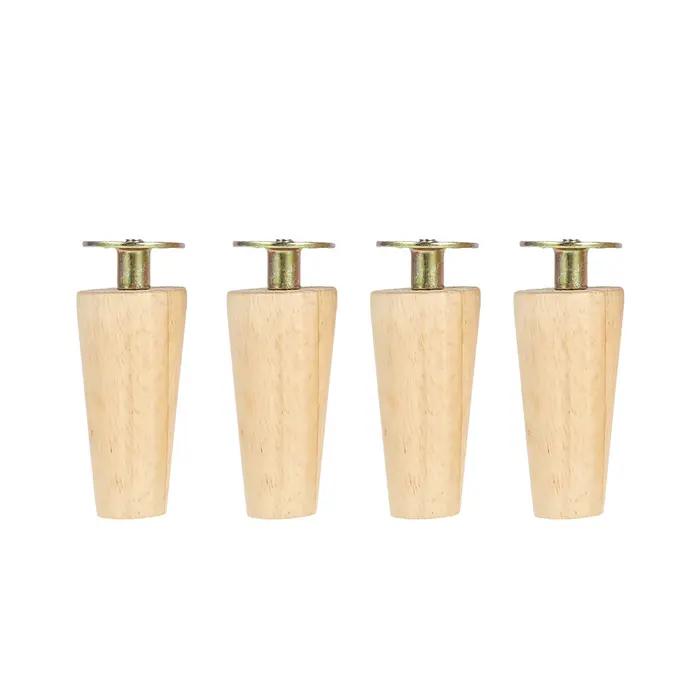 Kit de pieds de meubles en bois massif, hauteur 8/15/20cm, cône incliné, canapé-lit, armoire, Table