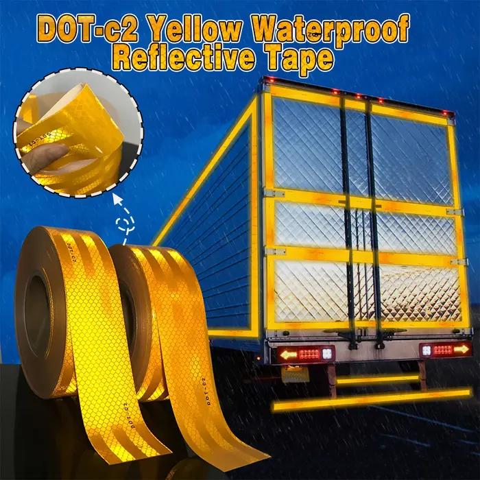 Bande réfléchissante jaune pour camion moto remorque vélo sécurité visibilité nocturne protection conduite nuit sécurité routière