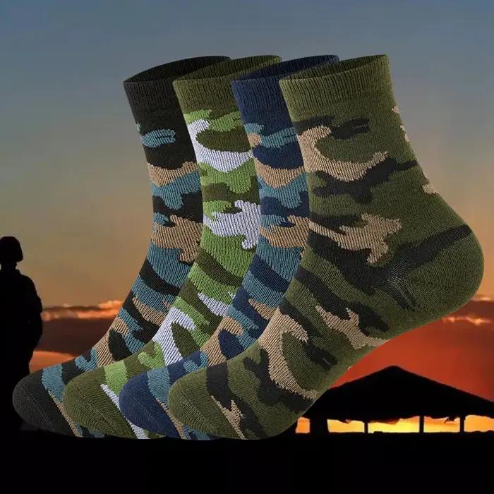 Lot de 3 paires chaussettes camouflage chasse - Style streetwear pour activités extérieures confortables