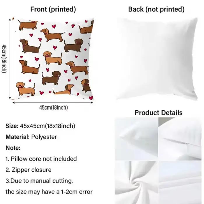 Housse de coussin en forme de chien saucisson réversible polyester pour décoration maison et voiture occaions spéciales