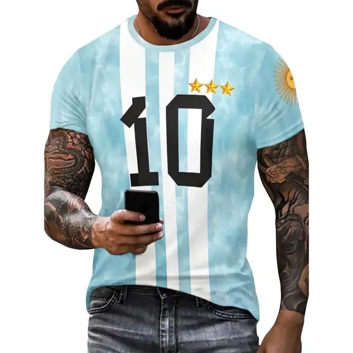 T-shirt de sport à impression 3D du drapeau argentin
