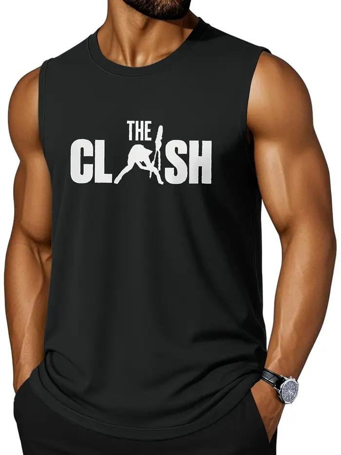 Débardeur homme en coton et élasthanne avec logo Clash dessin animé pour tenues décontractées été