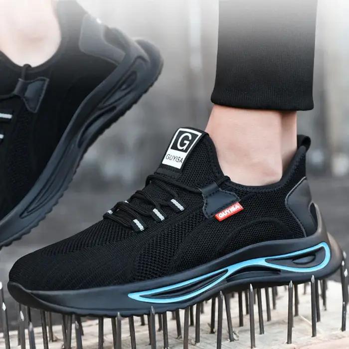 Bottes de travail respirantes en maille aérée avec embout métallique pour homme et femme sécurité et confort printemps automne