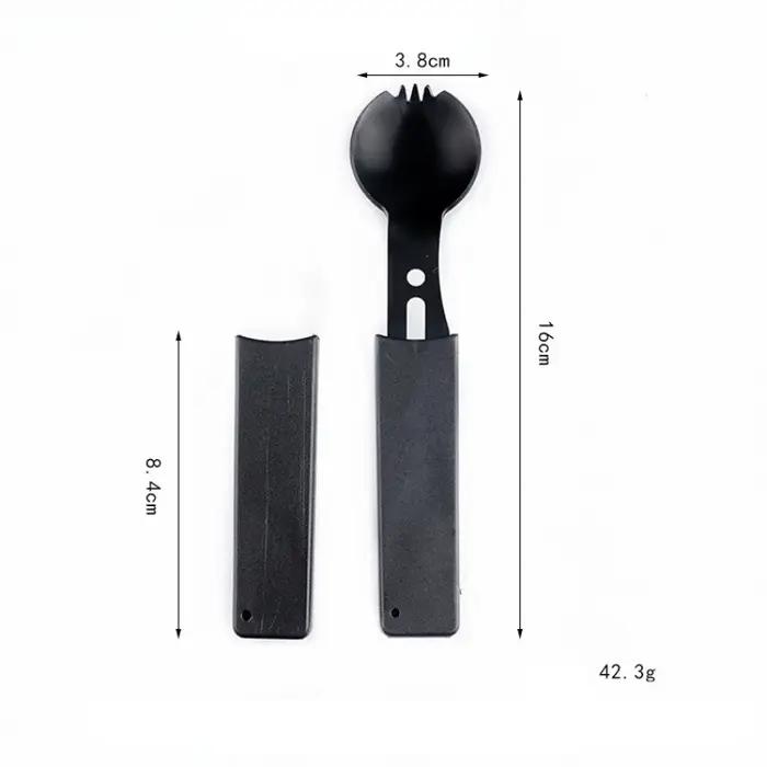Vaisselle de Camping en plein air couteau en acier inoxydable fourchette cuillère Portable multi-fon