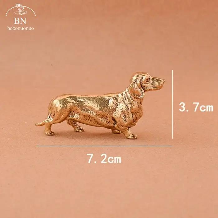 Statue de chien saucisse française en cuivre pur