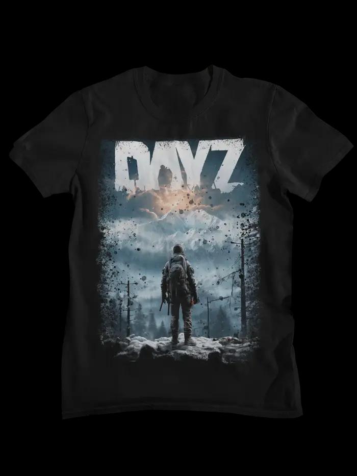 T-shirt graphique de jeu de survie DayZ, zombie, post-apocalyptique, monde ouvert, survie hivernale,