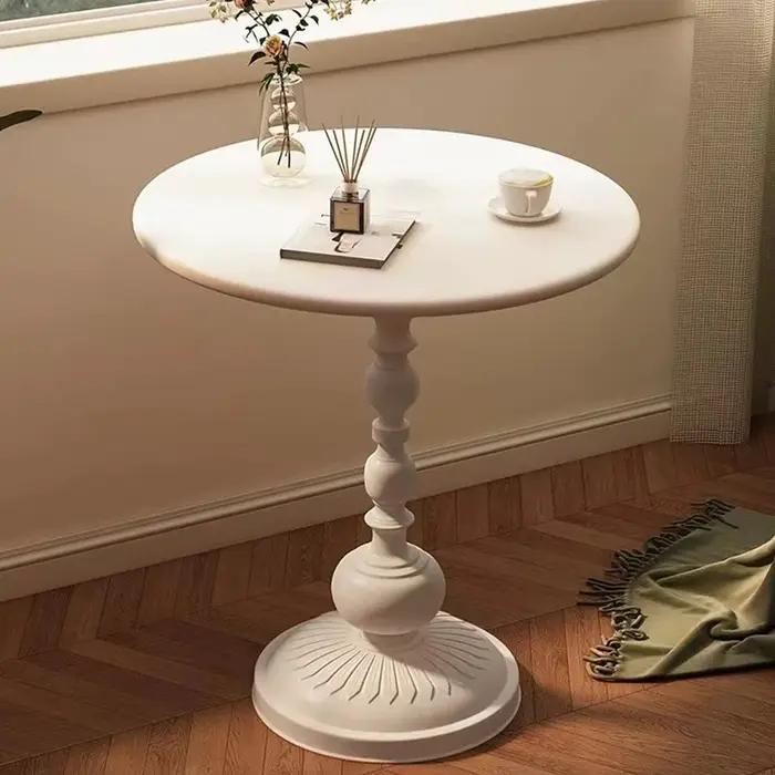 Table basse nordique vintage, table d'appoint de canapé, coin en métal, table ronde de chevet, meubl